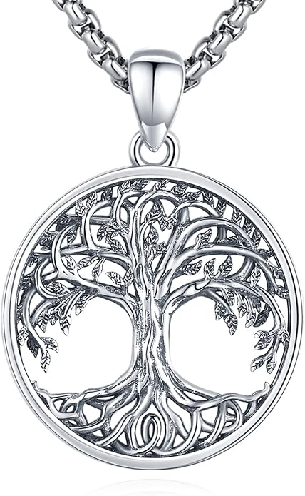 Tree of Life Necklace Sterling Silver Crystal Abalone Shell Tree Pendant with Heart Family Tree Jewelry for Women Mother's Day Gifts