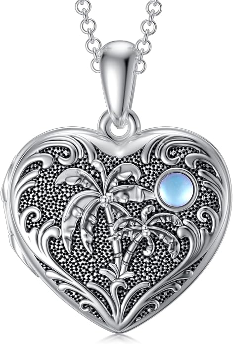 SOULMEET Personalized Silver Locket Necklace That Holds Pictures Photo Keep Someone Near to You, Memorial Custom Lockets Necklaces Letters Engraving for His Her