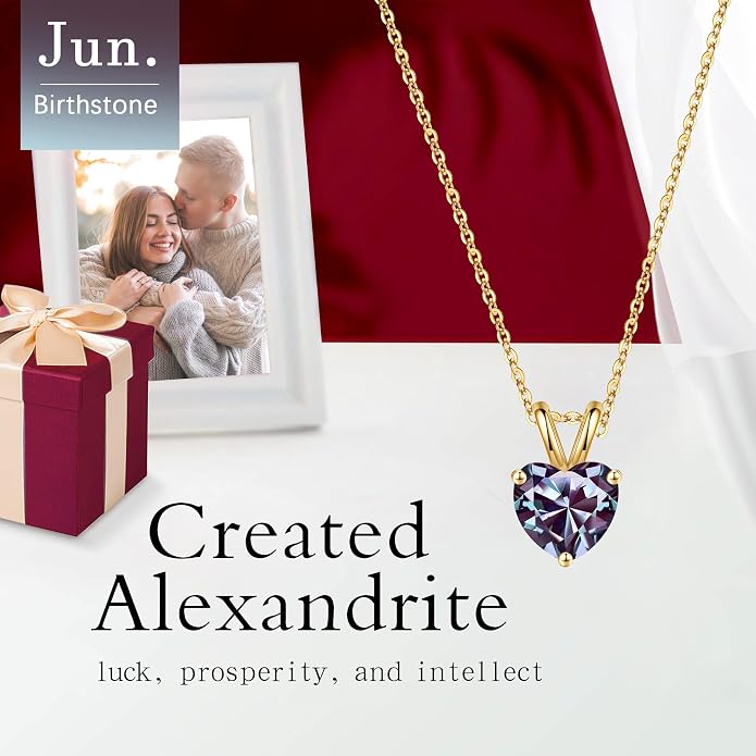 SMILEST Dainty Heart Birthstone Necklace for Women, 925 Sterling Silver Necklace Sparkling Heart Pendant, Anniversary Birthday Gifts for Women Mom Wife Daughter Girlfriend Grandma
