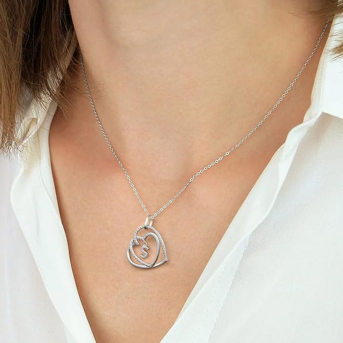 Infinity Heart Necklaces for Women, S925 Sterling Silver Initial Necklace Womens Jewelry Mothers Day Gifts Girls Valentines Gifts for Her Christmas Birthday Gifts for Women Mom Wife Girlfriend