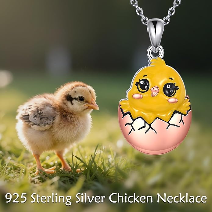 Bat/Cow/Cat/Bunny Necklace 925 Sterling Silver Heart Animal Pendant Necklace for Women