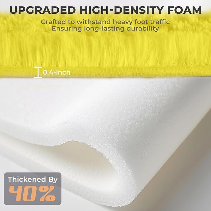 OPPODREAM 5x7 Yellow Rugs for Bedroom, Ultra-Soft Fluffy Area Rugs for Living Room, 5 x 7 Shag Carpet for Nursery, Kids, Girl, Boy, Baby, Plush, Fuzzy, Shaggy, Cute Home Decor