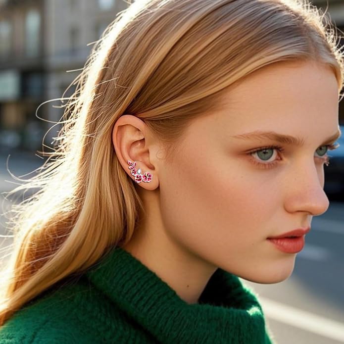 Ear Climbers Earrings for Women Sterling Silver Vintage Ear Crawler Earrings Jewelry Gifts for Women