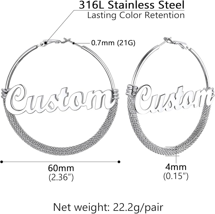 PROSTEEL 30/40/60/80/100mm Chunky Hoop Earrings For Women Gold Plated/Black Stainless Steel Hoops Earrings Statement Jewelry
