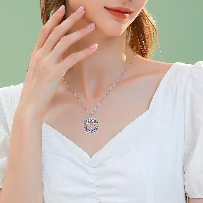Tree of Life Thor Hammer Pendant Necklace for Women Sterling Silver S925 Jewelry for Women US1