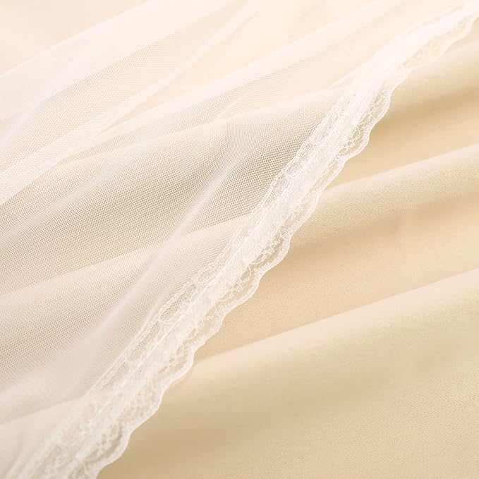 Beige Blackout Curtains with Sheer 54 Inches - Double Layered Short Blackout Curtains with Voile Sheer Drapes for Kids/Girls Bedroom Nursery Living Room, Biscotti Beige, 2 PCs