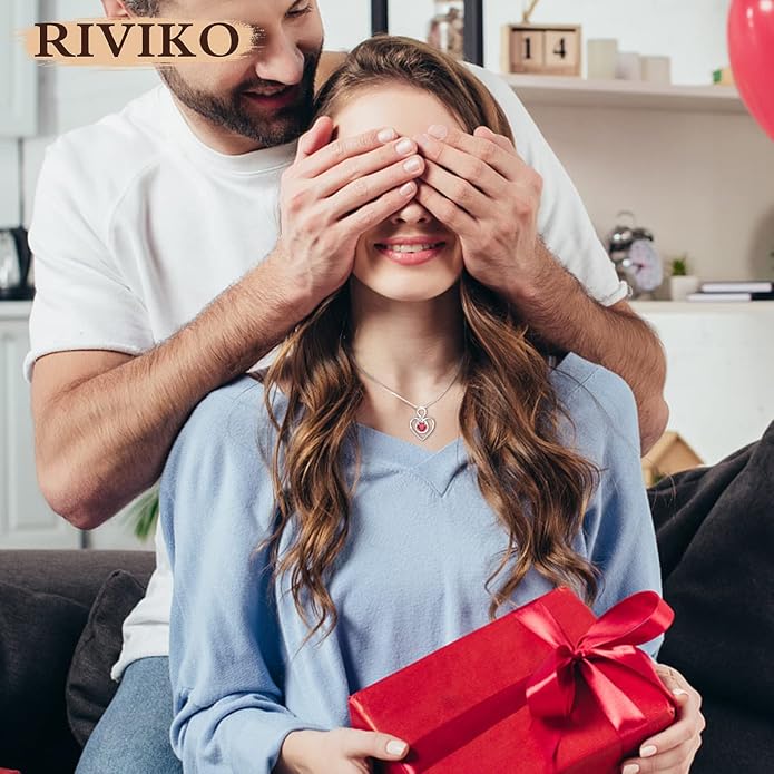 RIVIKO Infinity Heart Symbol Necklace for Women 925 Sterling Silver Love Heart Pendant Mothers Day Anniversary Birthday Christmas Jewelry Gifts for Women Mom Wife Sister Her Friends