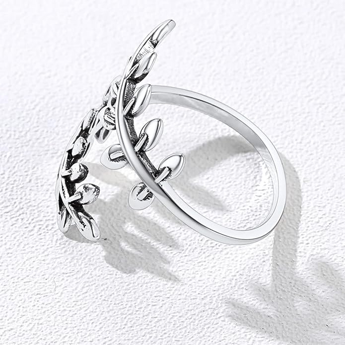 SILVERCUTE Toe Ring, Chic 925 Stamped Toe Ring, Band/Leaf Toe Ring, Sterling Silver Open Adjustable Toe Ring Set, Adjustable Pinky Rings