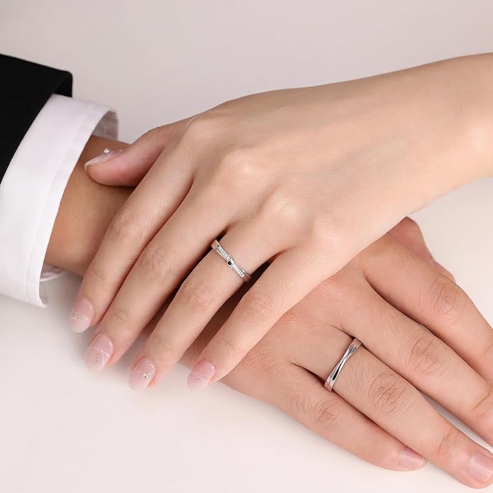 Meissa 925 Sterling Silver Celtic Knot Ring for Couples 2 Pcs Couple Rings Handmade Matching Promise Rings Rings Size Adjustable Bridal Jewelry