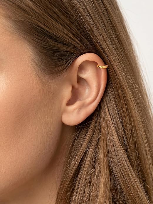 Silvora Sterling Silver Hoop Earrings for Women, Small Hoops 14K Gold Plated/925 Silver/Rose Gold/Black, Hypoallergenic Huggie Lightweight Cartilage Sleeper Earrings 8/10/12/14/16/18/20mm