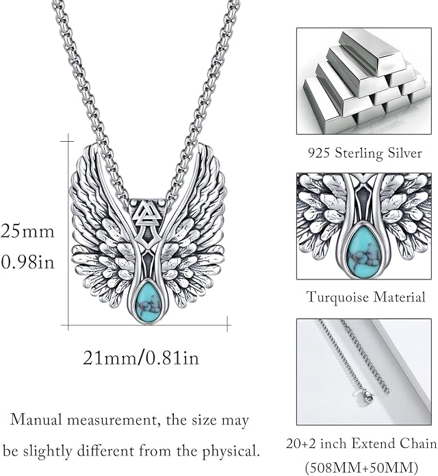 Viking Necklace 925 Sterling Silver Celtic Nordic Runes Amulet Necklace Viking Jewelry for Men Women