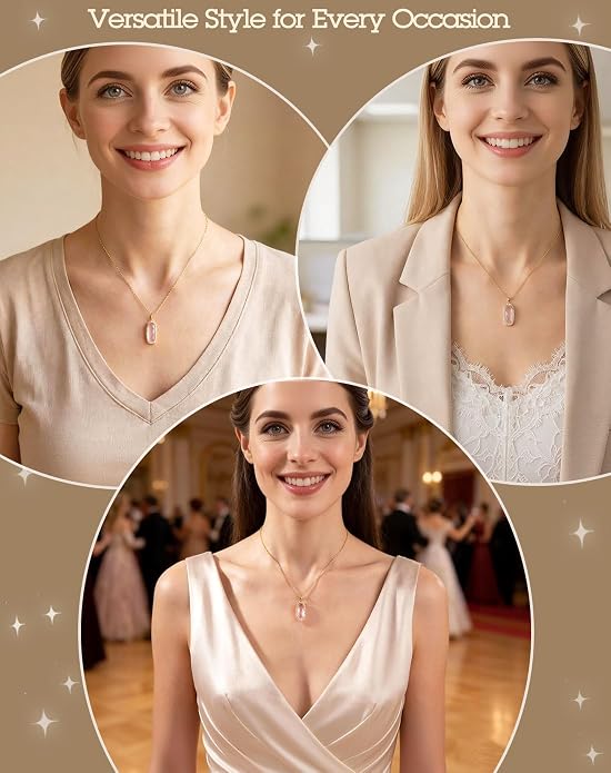 Natural Gemstone New Beginnings Birthday Graduation Gifts 925 Silver Jewelry Plated with 18K Gold Protection Necklace for Women