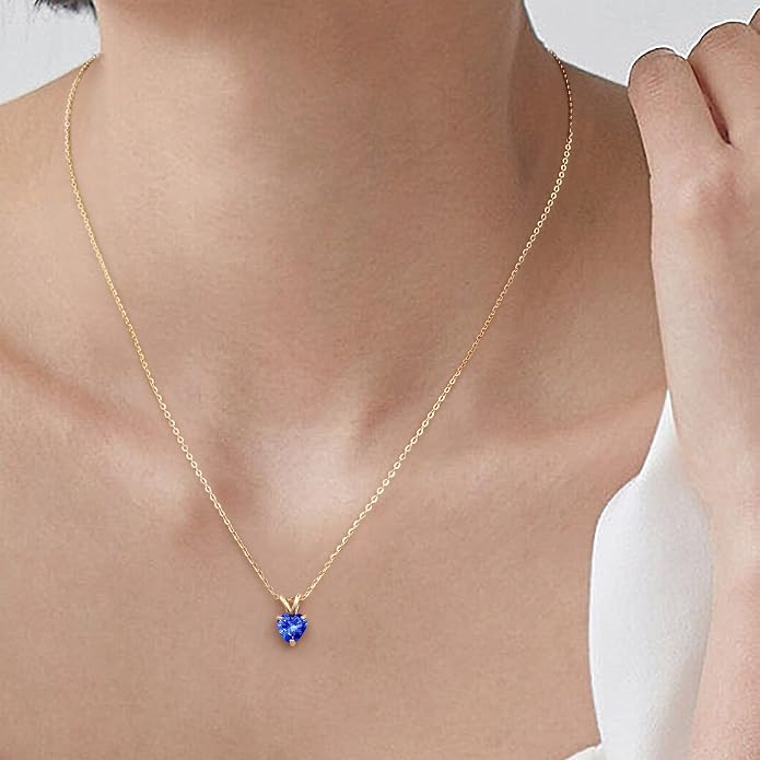 SMILEST Dainty Heart Birthstone Necklace for Women, 925 Sterling Silver Necklace Sparkling Heart Pendant, Anniversary Birthday Gifts for Women Mom Wife Daughter Girlfriend Grandma