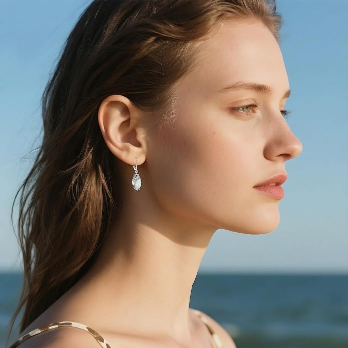POPLYKE Tree of Life Teardrop Drop Dangle Earrings Sterling Silver Leverback Earrings Jewelry