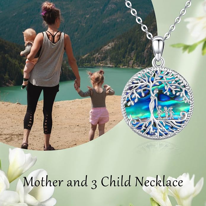 Odinstone Tree of Life Necklace, Sterling Silver Pendant for Women Family Tree Necklaces Jewelry for Mom/Wife/Grandma(With Fine Gift Box)