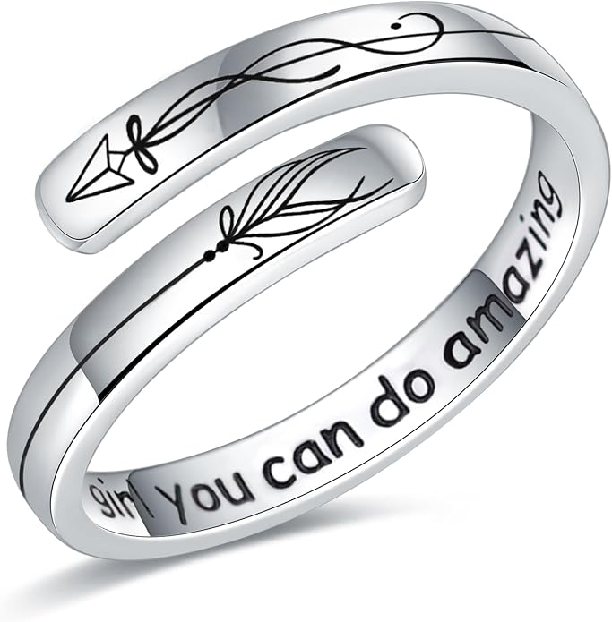925 Sterling Silver Inspirational Rings for Women Hope Rings Encouragement Jewelry