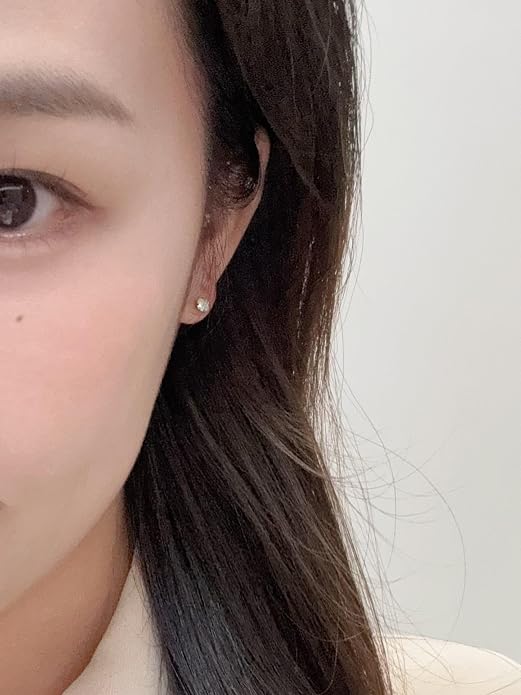 Titanium Earrings for Women Stud Earrings Cubic Zirconia Dainty Screw Flat Back Hypoallergenic Earrings for Women for Multiple Cartilage Helix Conch Tragus Piercing Jewelry for Sensitive Ears