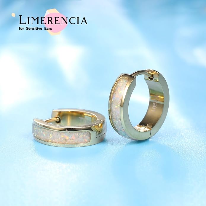 Limerencia G23 Pure Titanium Hypoallergenic Chunky Wide Hoop Earrings |Cubic Zirconia Earrings | for Women Pave 5A grade CZ Sparkly for Sensitive Ears