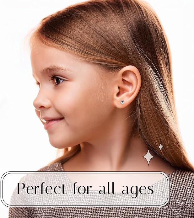 Medical Grade Plastic Earrings for Sensitive Ears, Nickel Free, Hypoallergenic Earrings for Girls and Women, Comfortable, Lightweight and Metal Free Cubic Zirconia