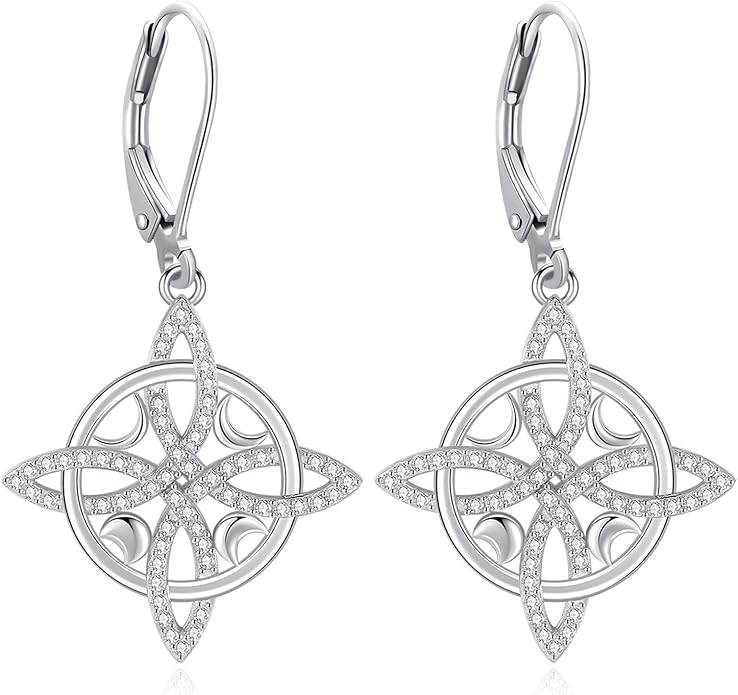 Eusense Sterling Silver Dangle Earrings for Women Tree of Life Animals Moonstone Turquoise Leverback Earrings Jewelry Gifts
