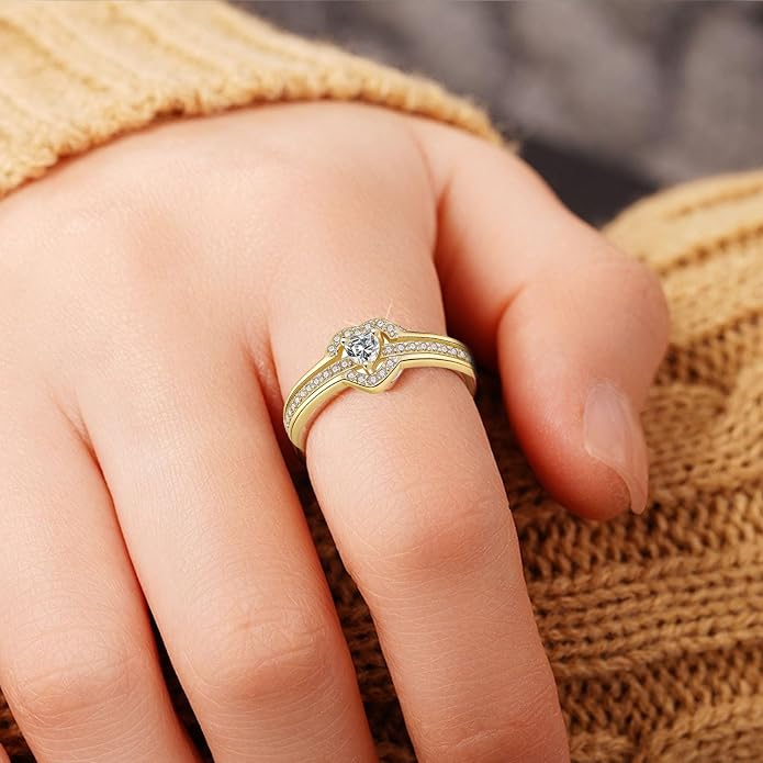 I Choose Me Layered Heart Rings, S925 Self-Love Heart Rings Remind You That Self-Love Is The Best Kind Of Love Inspirational Encouraged Ring Jewelry Gift for Women Daughters