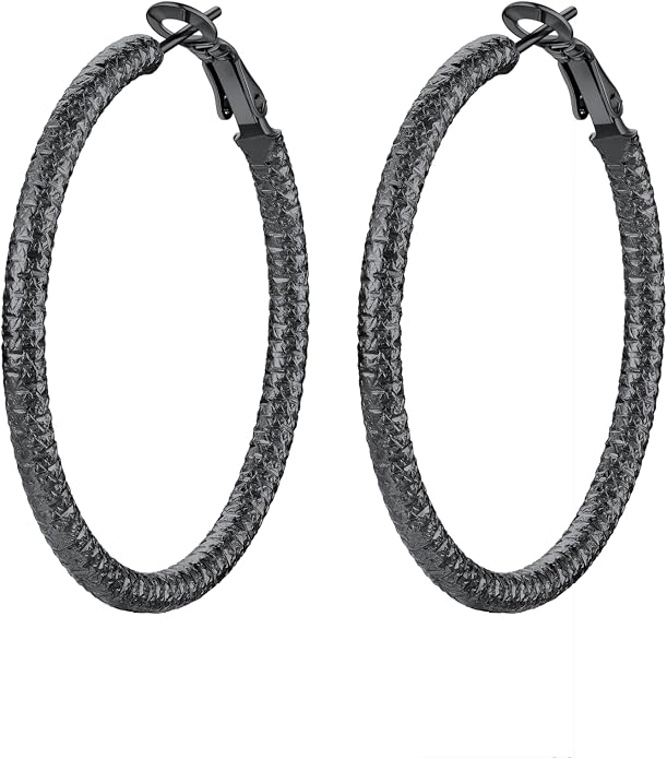 PROSTEEL 30/40/60/80/100mm Chunky Hoop Earrings For Women Gold Plated/Black Stainless Steel Hoops Earrings Statement Jewelry