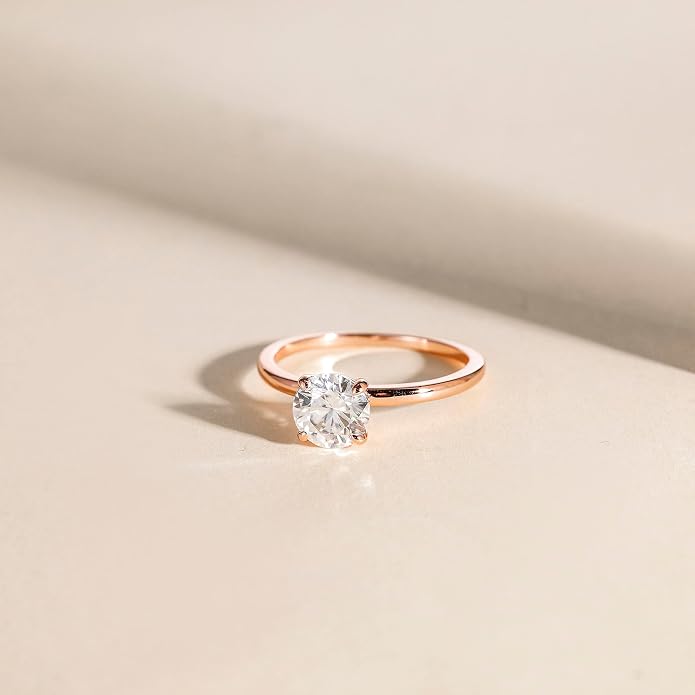 EAMTI 1.5CT 925 Sterling Silver Engagement Rings Round Cut Solitaire Cubic Zirconia CZ Wedding Promise Rings for Her Wedding Bands for Women Size 3-11