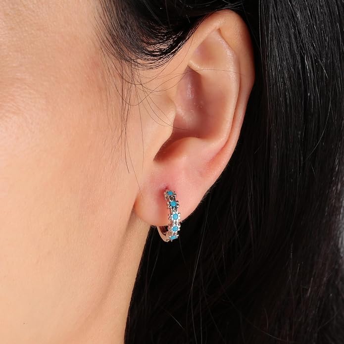 CiNily Small Hoop Earrings for Women Girls Flower Cubic Zirconia Huggie Earrings Hypoallergenic 14K Yellow Gold Plated Cartilage Earrings