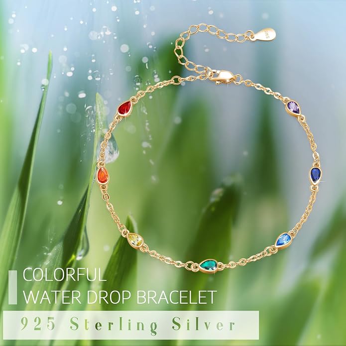 MEDWISE Sterling Silver Chakra Anklet 7 Chakra Beach Anklet Bracelet Link Chain Ankle Bracelet Gift for Women