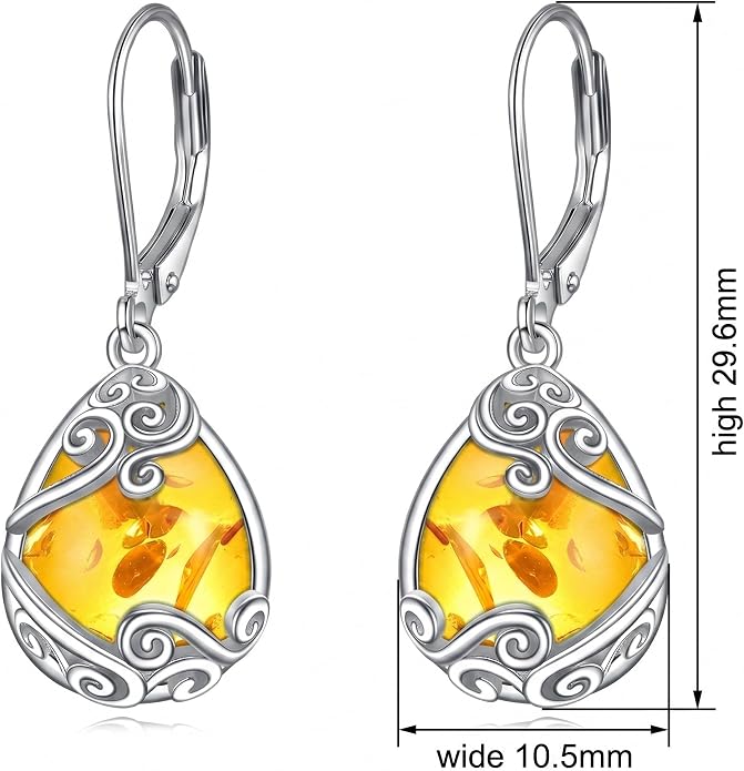 Teardrop Tree of Life/Filigree Earrings for Women Dangle Leverback Earrings Jewelry Gift Anniversary For Her