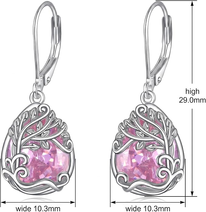 Teardrop Tree of Life/Filigree Earrings for Women Dangle Leverback Earrings Jewelry Gift Anniversary For Her