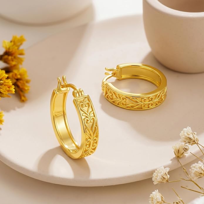Gold Dainty Hoop Earrings for Women Hypoallergenic Lightweight 14K Gold Huggie Earrings Jewelry Valentines Day Gifts for Wife Girlfriend Her