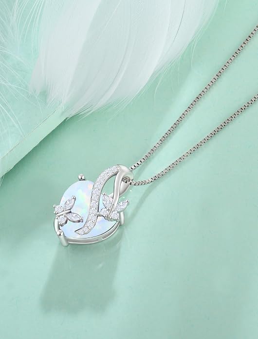Butterfly Necklaces for Women Sterling Silver Infinity Heart Pendant Birthstone Jewelry Gift with 14k Yellow Gold/Rose Gold Plated