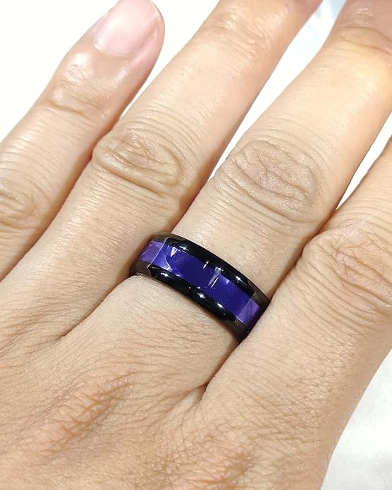 3pcs Matching Rings His and Hers Ring Couple Rings Pruple Cz Womens Wedding Ring Sets Wedding Bands