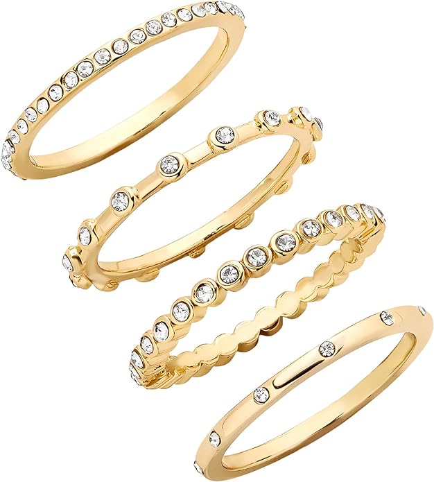 14K Gold Filled Rings for Women, Dainty Stacking Rings for Women, Thin Gold Band Ring Plain Statement Ring Comfort Fit Size 6-10