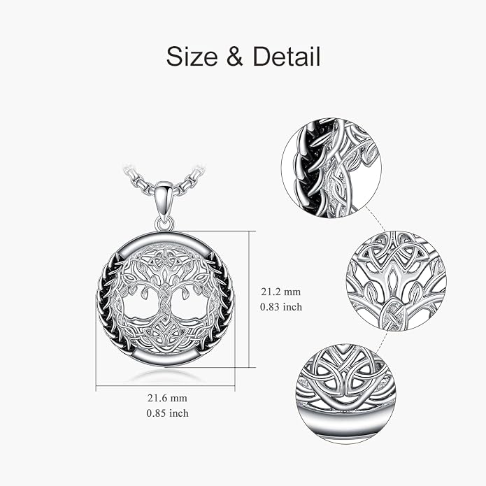 S925 Sterling Silver Poseidon Trident/Peace Sign/Coexist Peace Symbol/Pirate/Arrowhead/Flower of Life/Thor's Hammer Jewelry Necklace Gifts for Women Men