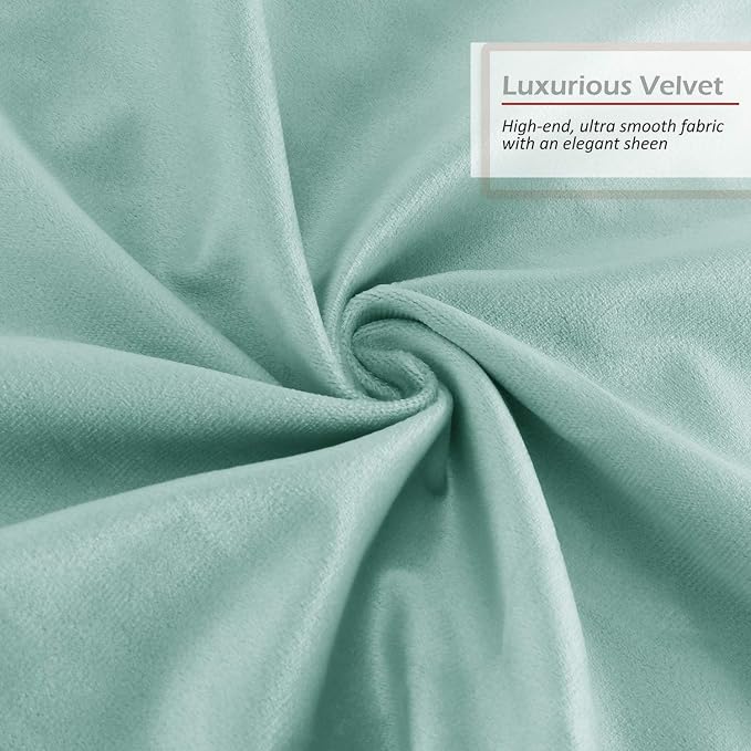Nestl Throw Pillow Covers, Cozy Velvet Decorative Autumn Pillow Covers 22 x 22 Inches, Soft Solid Couch Pillow Covers for Sofa, Bed and Car, Set of 2 - Aqua Light Blue