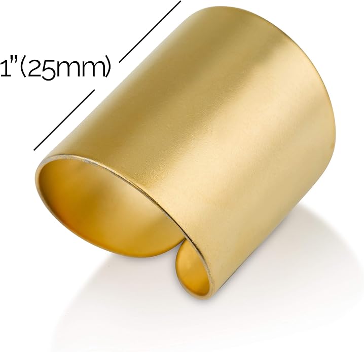 Modern Statement Gold Rings for Women and Girls, Adjustable Wide Cuff Ring Wrap Open Ring