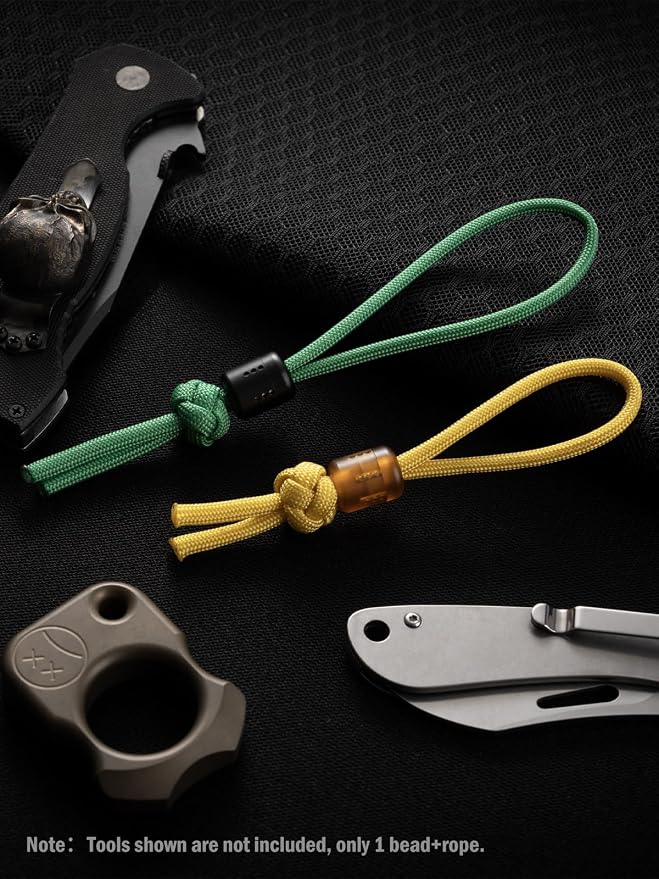 VIPERADE VAB5 PEI Paracord Beads, Knife Lanyard Beads with 6 Slots for DIY Glow Tubes, EDC Bead for Flashlight Knife Pocket Tool Keychain Pendant
