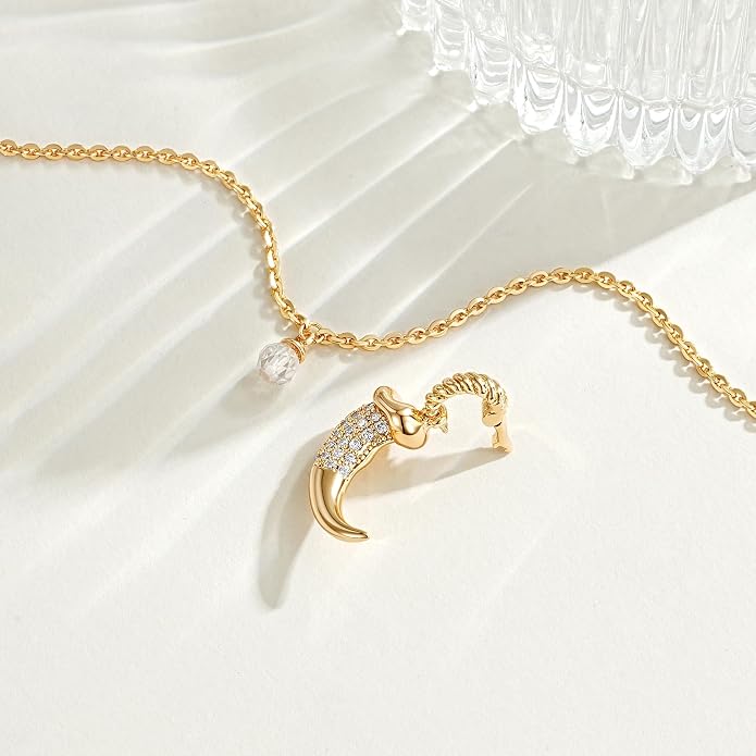 Fashion Dainty Necklace for Women - 14K Gold Plated Detachable Pendant with Cubic Zirconia Accent, Hypoallergenic Layering Jewelry for Women, Trendy Storm Charm Necklace for Daily Wear & Gifting