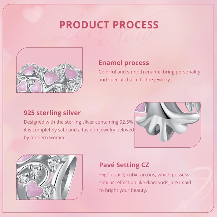 NINGAN 925 Sterling Silver Charm Golden Love Charm Buckle Safety Chain Travel Bead Firefly Dragonfly Pendant, Suitable for Women Bracelet and Necklace as Gift from Mom and Friends