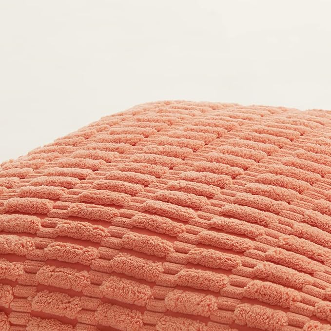 Fancy Homi 4 Packs Decorative Throw Pillow Covers for Living Room Couch Bed, Modern Farmhouse Boho Home Décor Accent Cushion Case, 26" x 26", Coral