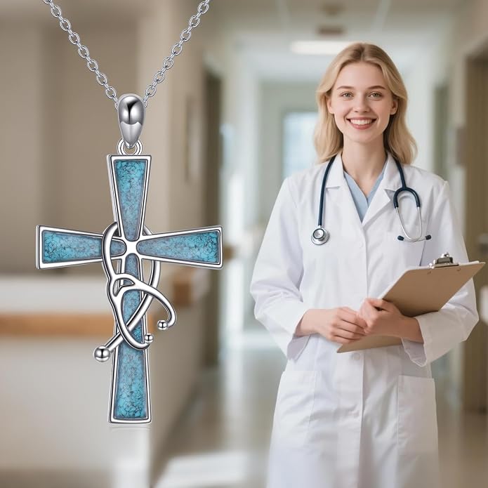 Cross Necklace 925 Sterling Silver Cross Faith Pendant Christian Jewelry Gifts for Women Men