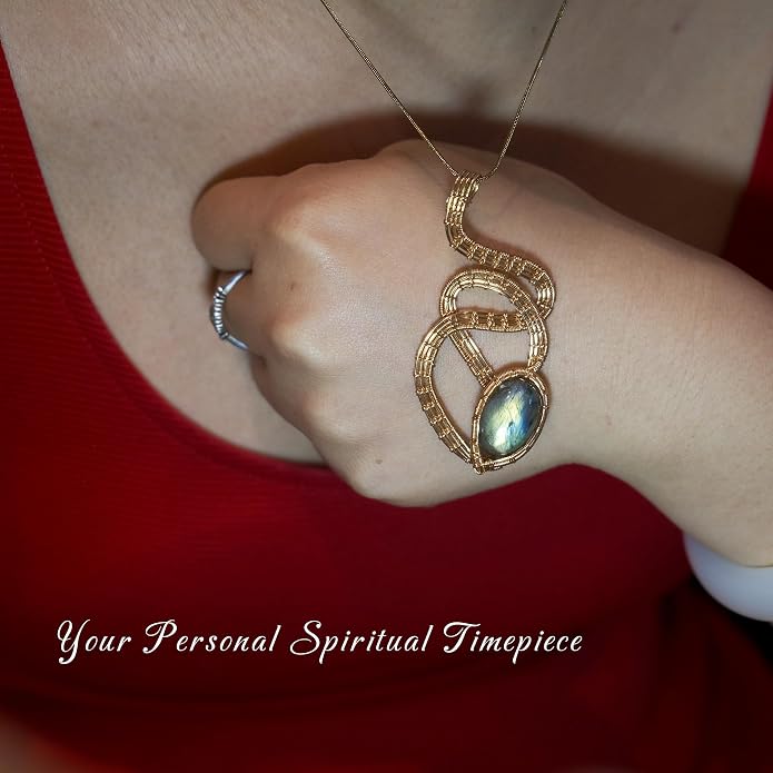 Natural Faceted Labradorite Pendant Necklace – Unique Stone of Magic & Transformation, Iridescent Flash Gemstone Jewelry, Handmade Healing Crystal Gift for Women, Birthday, Anniversary, Spiritual Awakening & Intuition