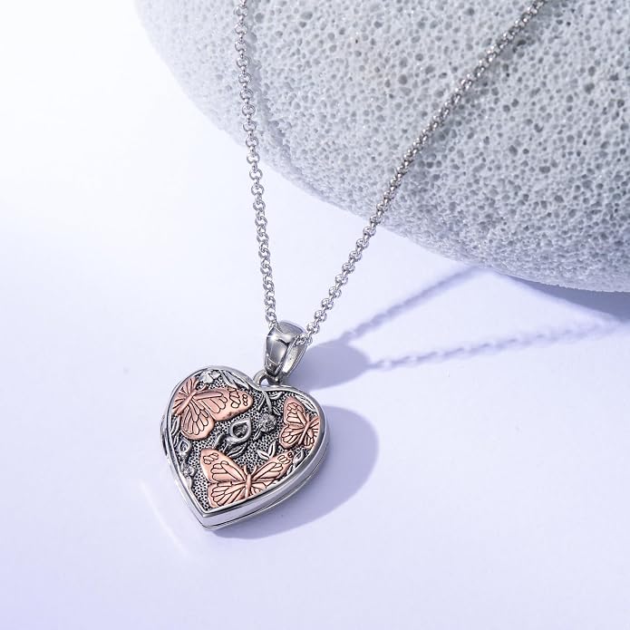 925 Sterling Silver Memorial Jewelry Urn Necklaces for Ashes, Photo Locket Necklace that Holds Picture