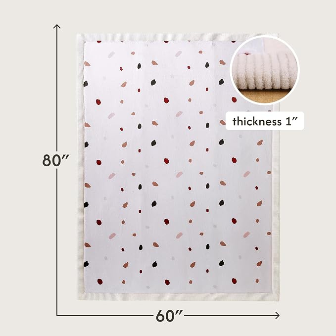Hakuna Matte CloudSoft Baby Play Mat for Floor 60" x 80" Confetti | Coral Velvet high-density foam Rug for Crawling & Cozy Play – Non-Slip, Water-Resistant, Easy-CareTummy Time Mat