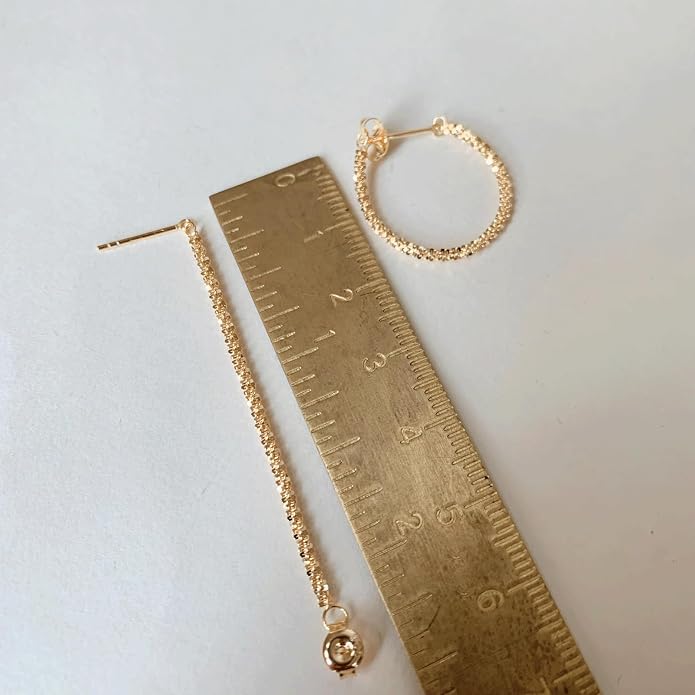 Tassel Earrings for Women Gold Plated Silver Chain Earrings Dainty Minimalist Dangle Drop Studs