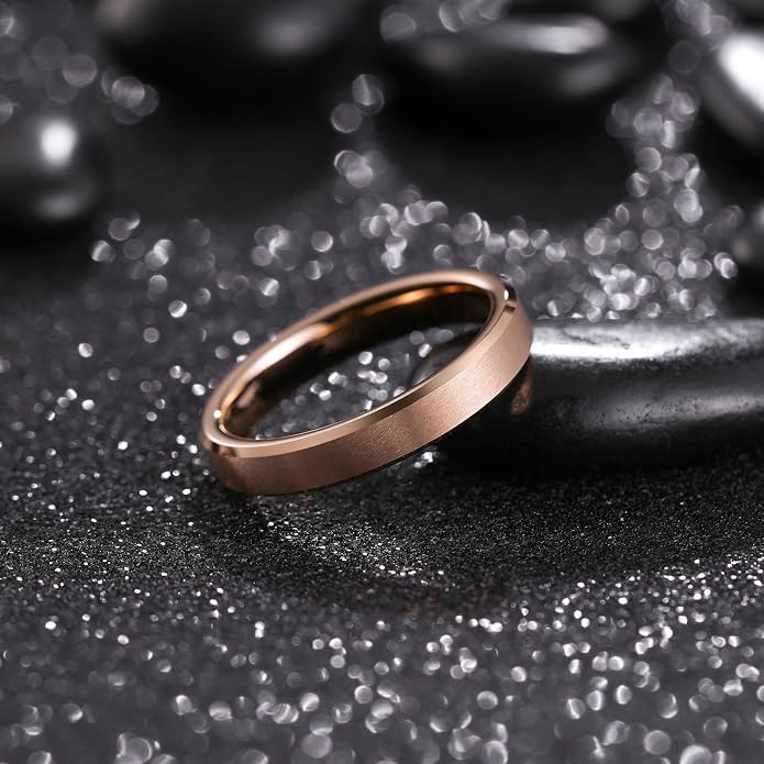 King Will Tungsten Men's Wedding Ring - Available in 6mm to 10mm, Black/Silver, Matte Finish, Beveled Polished Edge, Comfort Fit