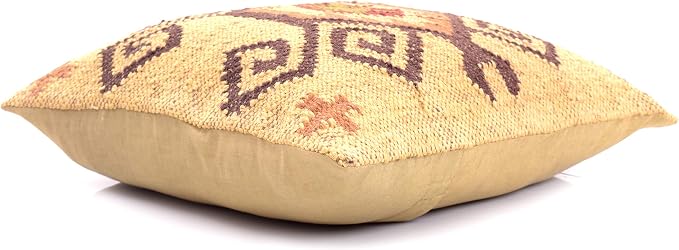 Chouhan Rugs 4 PCS Set of Hand Woven Jute Kilim Cushion Cover Indian Vintage Pillows 18X18 Rug Boho Shams (Pattern 2)
