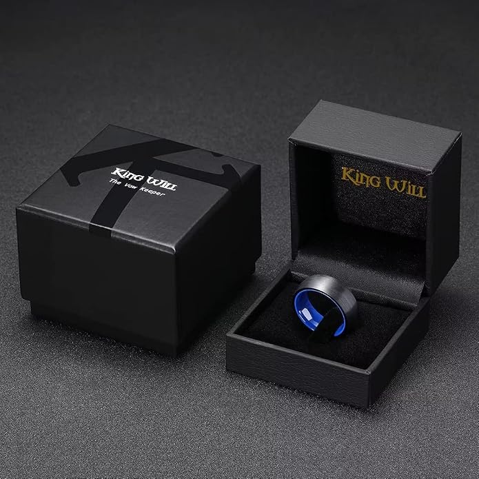King Will Wedding Band for Men Women, 2/4/6/7/8mm Domed Matte Brushed Tungsten Carbide Rings, Solid/Dual Color Engagement Rings, Comfort Fit
